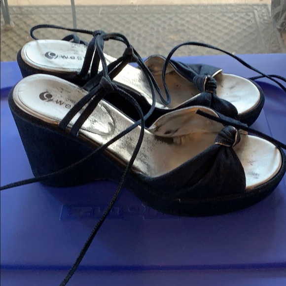 Nine West Denim Wedge Sandal 11M - Picture 4 of 6